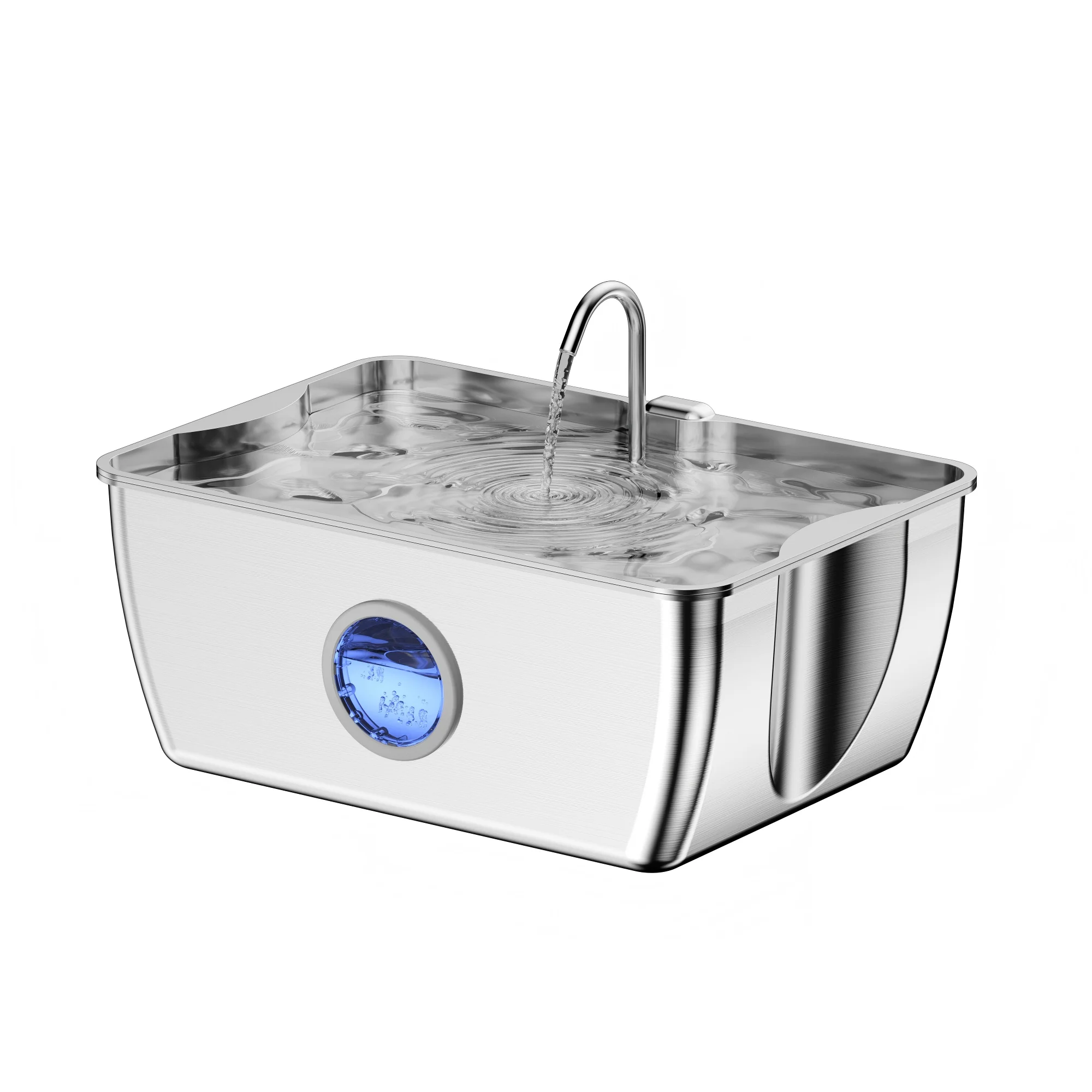 12L Stainless Steel Pet Water Fountain Ultra Quiet Automatic Dog Cat Water Dispenser Visible Window Auto Power Off USB Powered