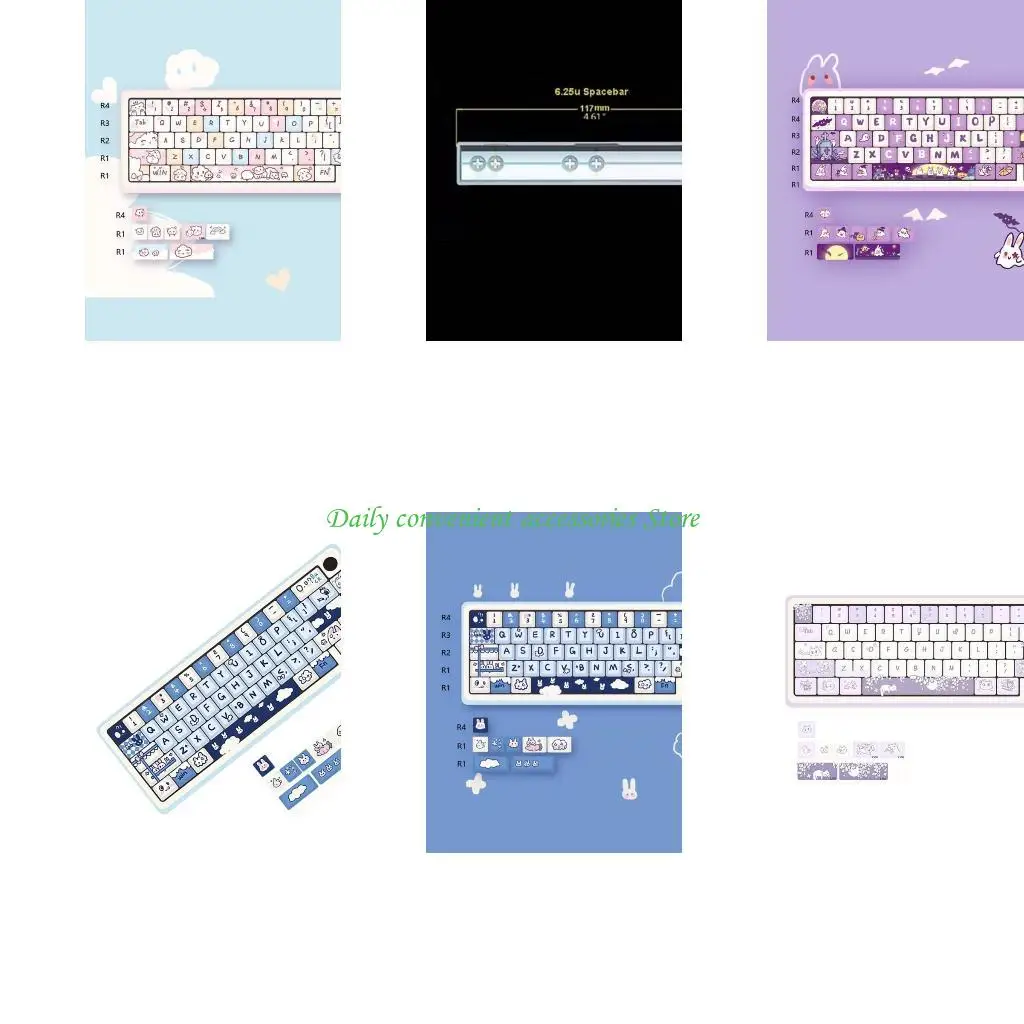 

97QB 74 Keys Animal Theme PBT 5 Sided DYE-SUB Keycap MDA Profile Caps for Mechanical Keyboard CherryMx Switches