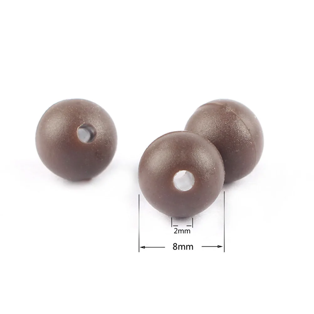 150 قطعة 8 مللي متر الصيد الخرز مادة البولي ايثيلين إغراء الطعم ملحق للمياه العذبة المياه المالحة البحرية الصيد خيوط الفضاء الفاصوليا طوق #5