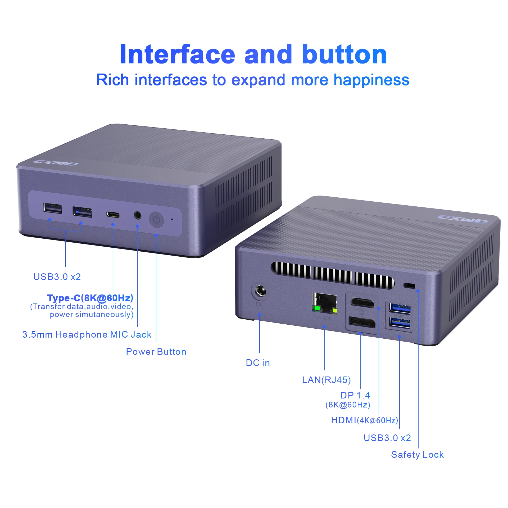 GXMO Mini PC   Intel N95  Mini Computer  4 Core PC  Mini  2.4G+5G WIFI BT Mini Desktop