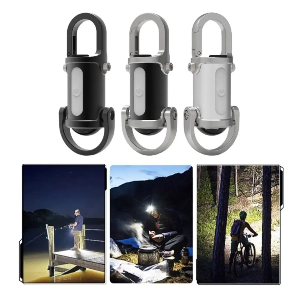 Portable LED Work Light Keychain Pocket Sized Type-C Flashlight Keyring Ornament Accessory Key Chain Tool Outdoor Activities