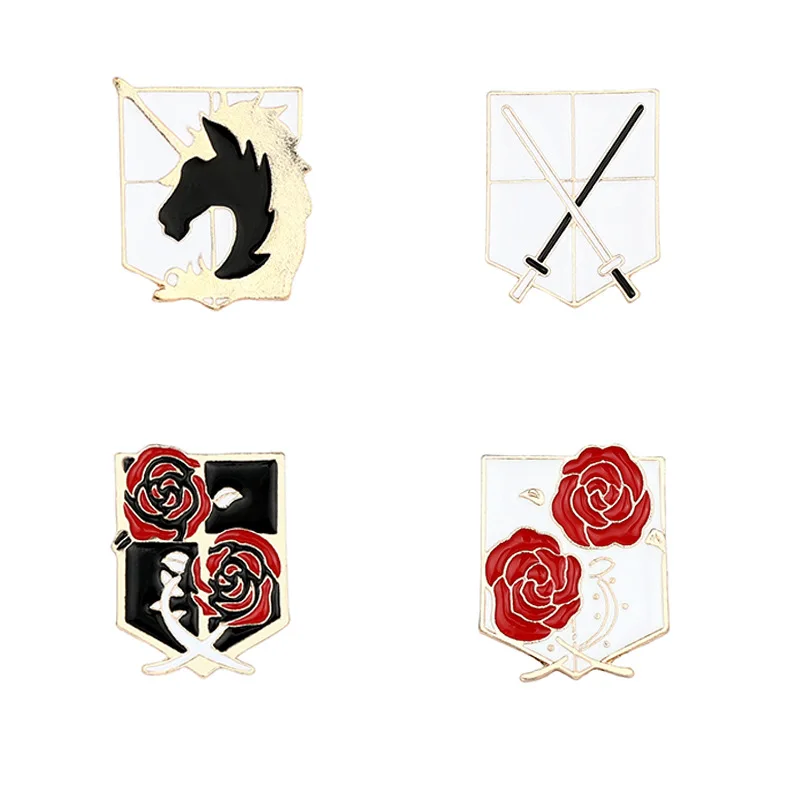 

1 Set Anime Peripheral Attack Giant Brooch Guarding Rose Law Enforcement Unicorn Brooch Pin Badge Toys Anime Cartoon Frind