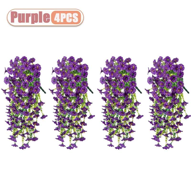 2-8PCS Indoor Outdoor Kunstmatige Morning Glory Muuropknoping Faux Bloemen Home Decor Tuin Bloemstuk Decoraties
