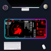 Anime-Evangelions E-eva RGB Pc Gamer Keyboard Mouse Pad Mousepad LED Glowing Mouse Mats Rubber Gaming Computer Mausepad