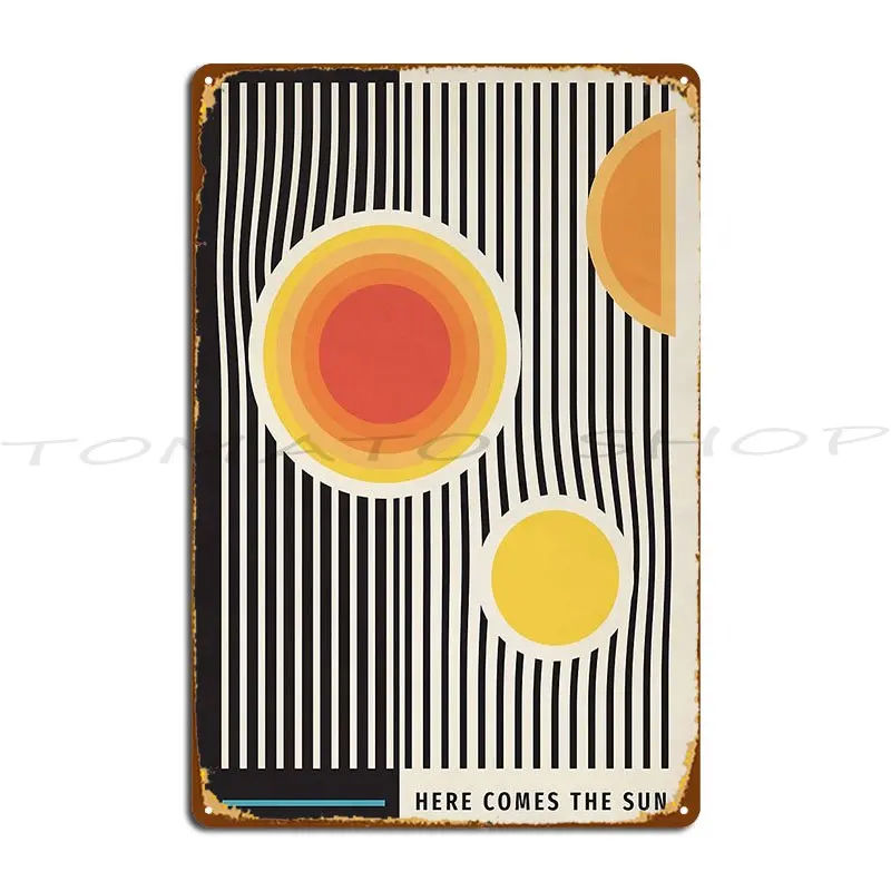 Beatles Here Comes The Sun Metal Sign Designing Living Room Funny Garage Printing Tin Sign Poster