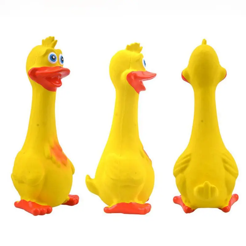 Bite Resistant Dog Cleaning Tooth Toys Latex Rubber Dog Squeaky Toy Chicken Ducks Animal Shape Squeaker Chew Toy For Dogs