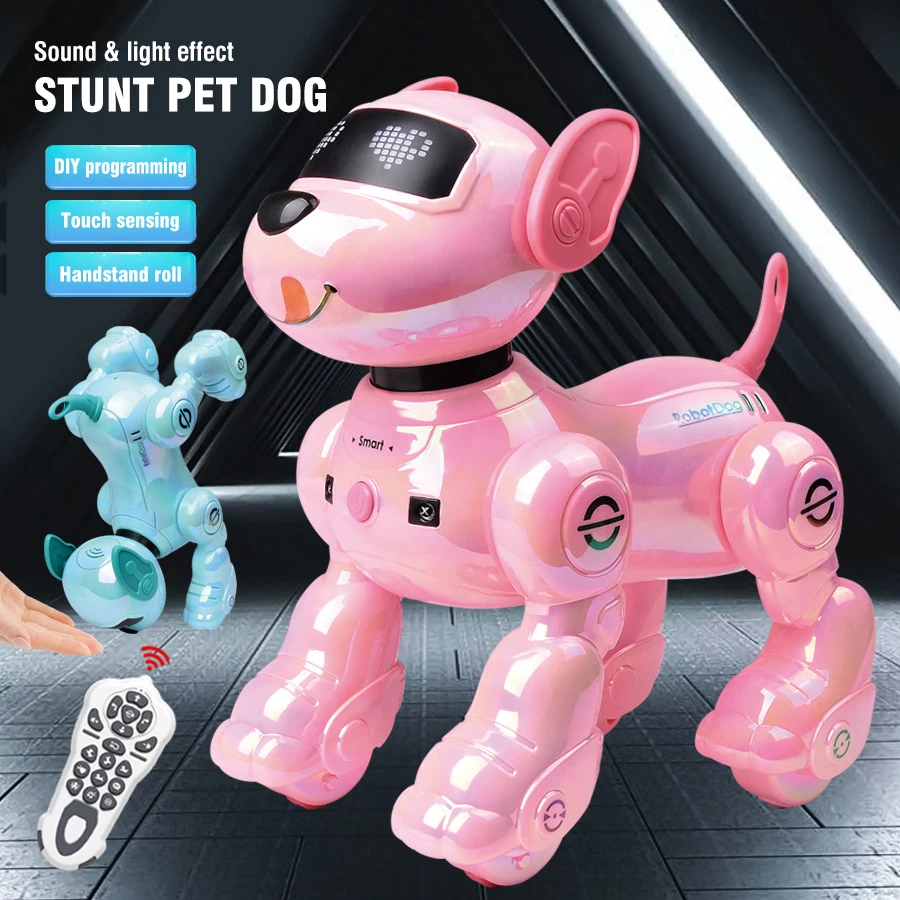 Robot RC Intelligent chantant danse cascades chien programmation intelligente télécommande animaux de compagnie chiot Robots chien jouets pour enfants cadeaux pour enfants