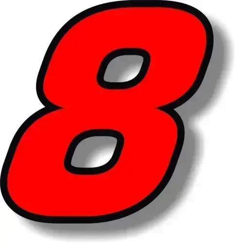 

Car Sticker Exterior Accessories Popular Black (Red Outline) Quare Font Race Number Racing Number 1234567890 Decal