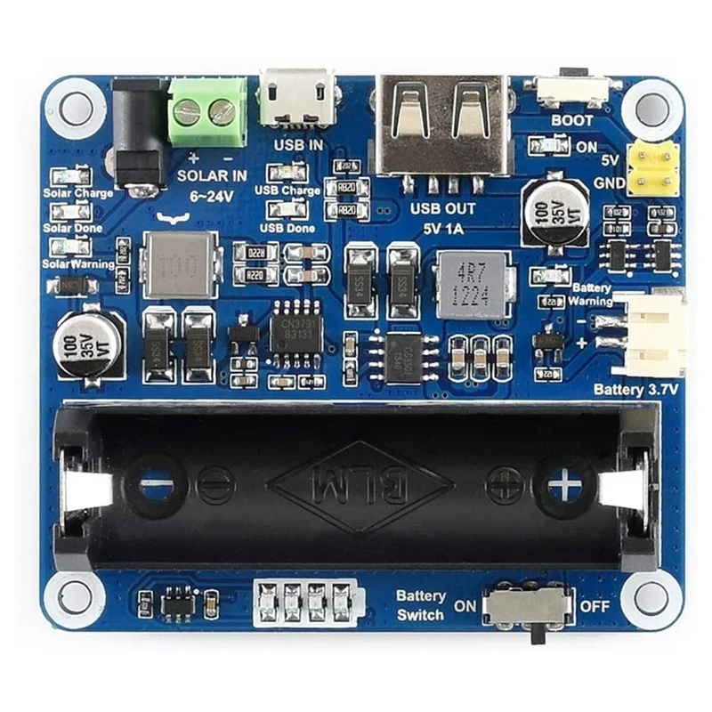 Waveshare-태양광 관리 모듈 6V-24V 태양 전지 패널, MPPT 기능 지원, USB 연결 배터리 충전