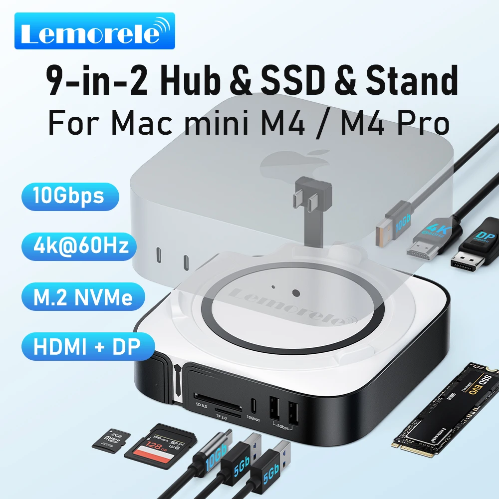 【¥3,226】Lemorele 9-in-2 ドッキングステーション（Mac Mini M4〜 対応）-アリエク特価アラート