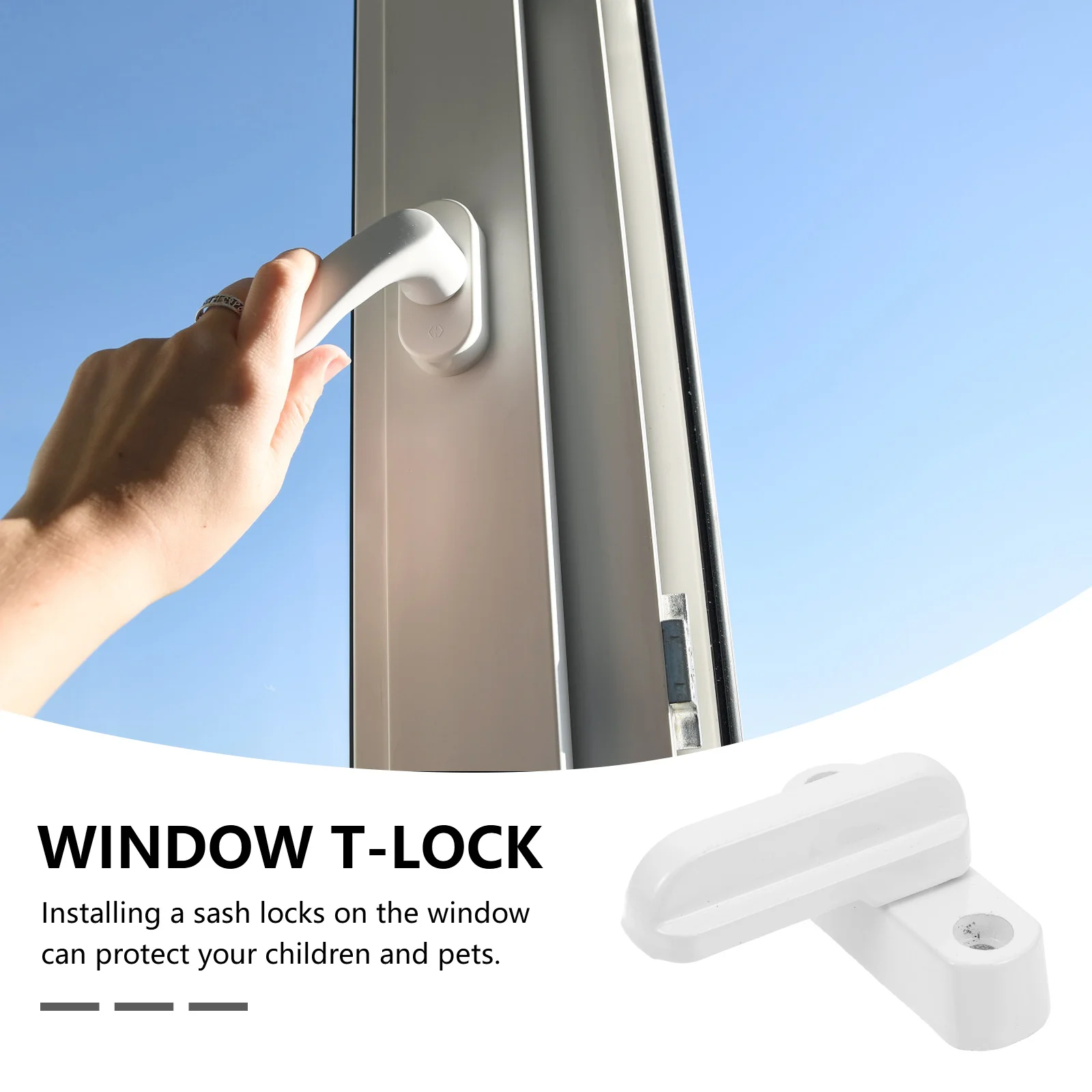 

2 Sets Sash Door and Window Lock Sliding Security Locks Metal White Safety