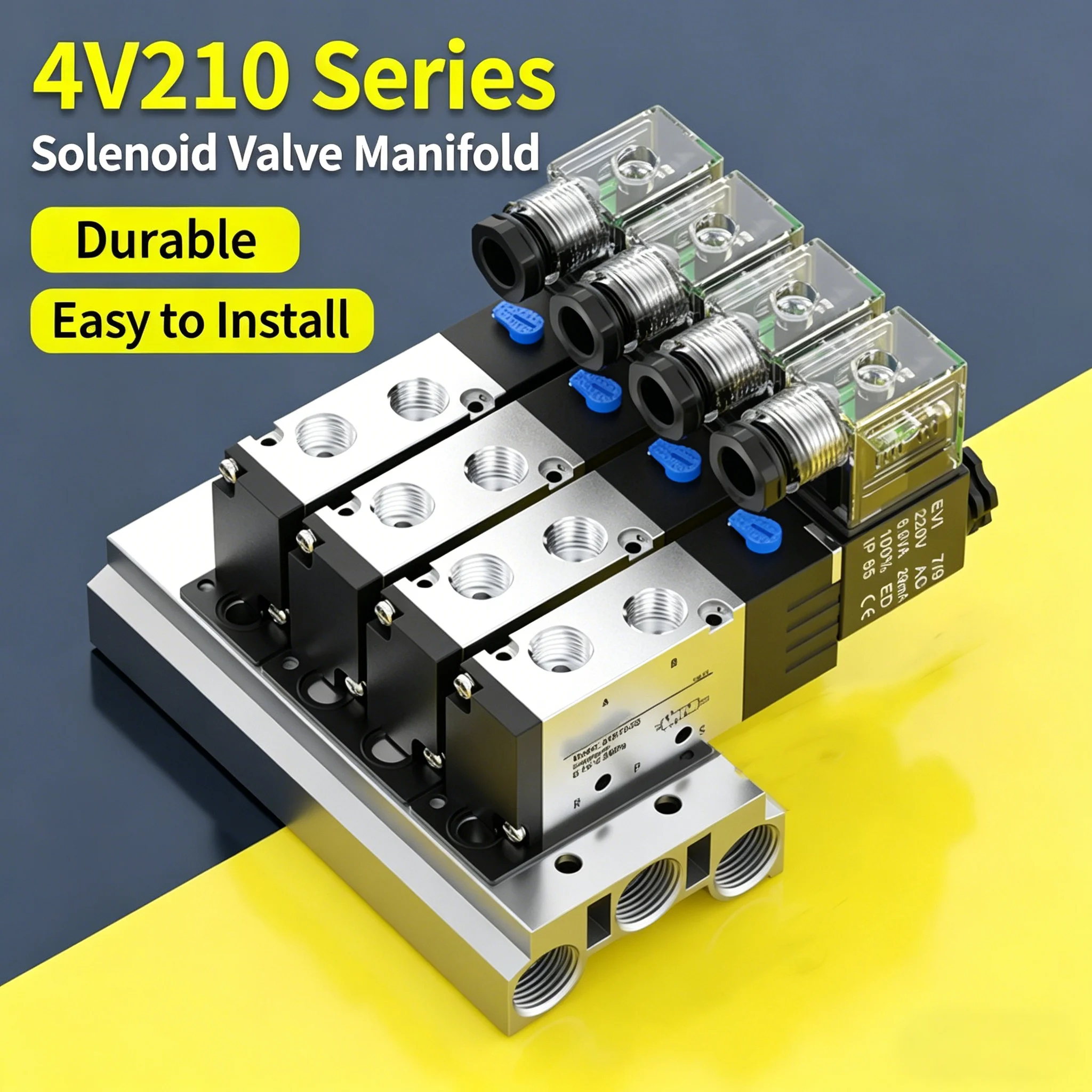 Pneumatic Solenoid Control Valve Group 24v Three-position Valve Group 4v210-08 Electronic Gas Valve 220V Combination 4V110 -06