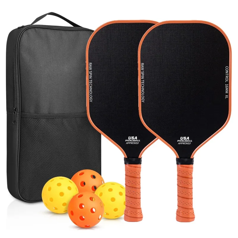 

T700 Pickleball Paddle Set of 2 Pickleball Rackets, 4 Outdoor Balls, Carrying Bag, Lightweight and Durable Pickle Ball Paddle