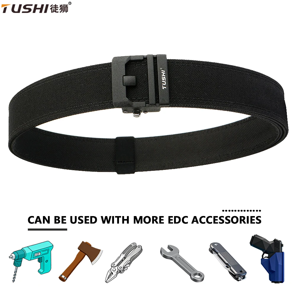 

TUSHI Multi-size Hard Tactical Belt for Men Sturdy Nylon Metal Buckle Police Duty Military Belt Outdoor Girdle IPSC Accessories