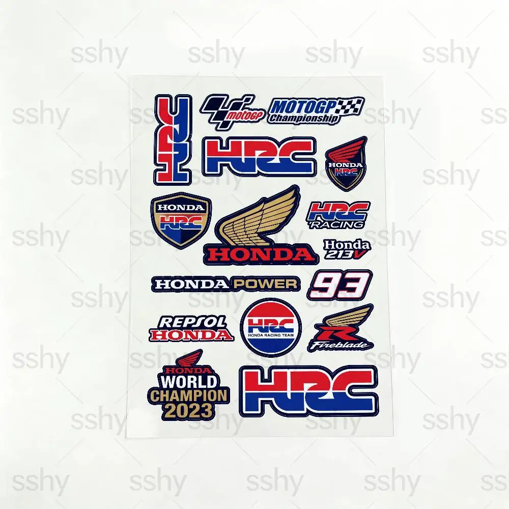 

FOR HONDA HRC H WING Waterproof Reflective Motorbike Stickers Easy Peel Removable Decals for Motorcycle Car