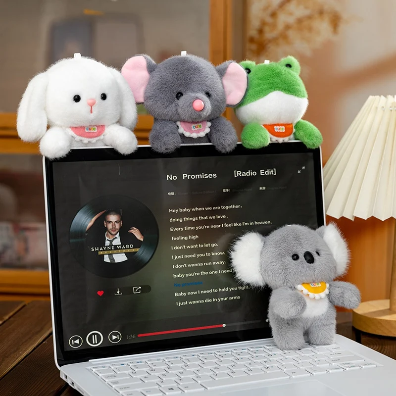 ホットキュートアニマルぬいぐるみコンピュータ装飾13cmコンピュータ装飾ぬいぐるみ人形オフィスワークパートナー人形同僚へのギフト