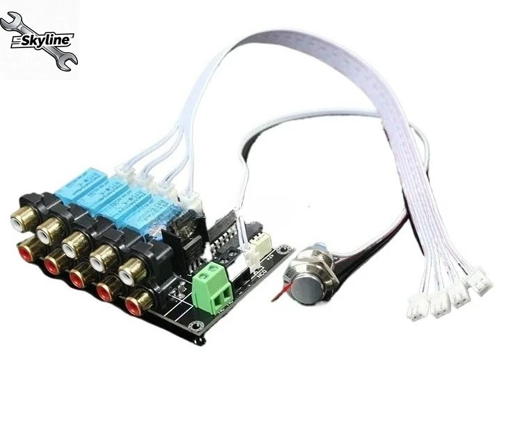 Relay Audio Source Switching Board with Light Touch Button Multi-channel Audio Input Select Module