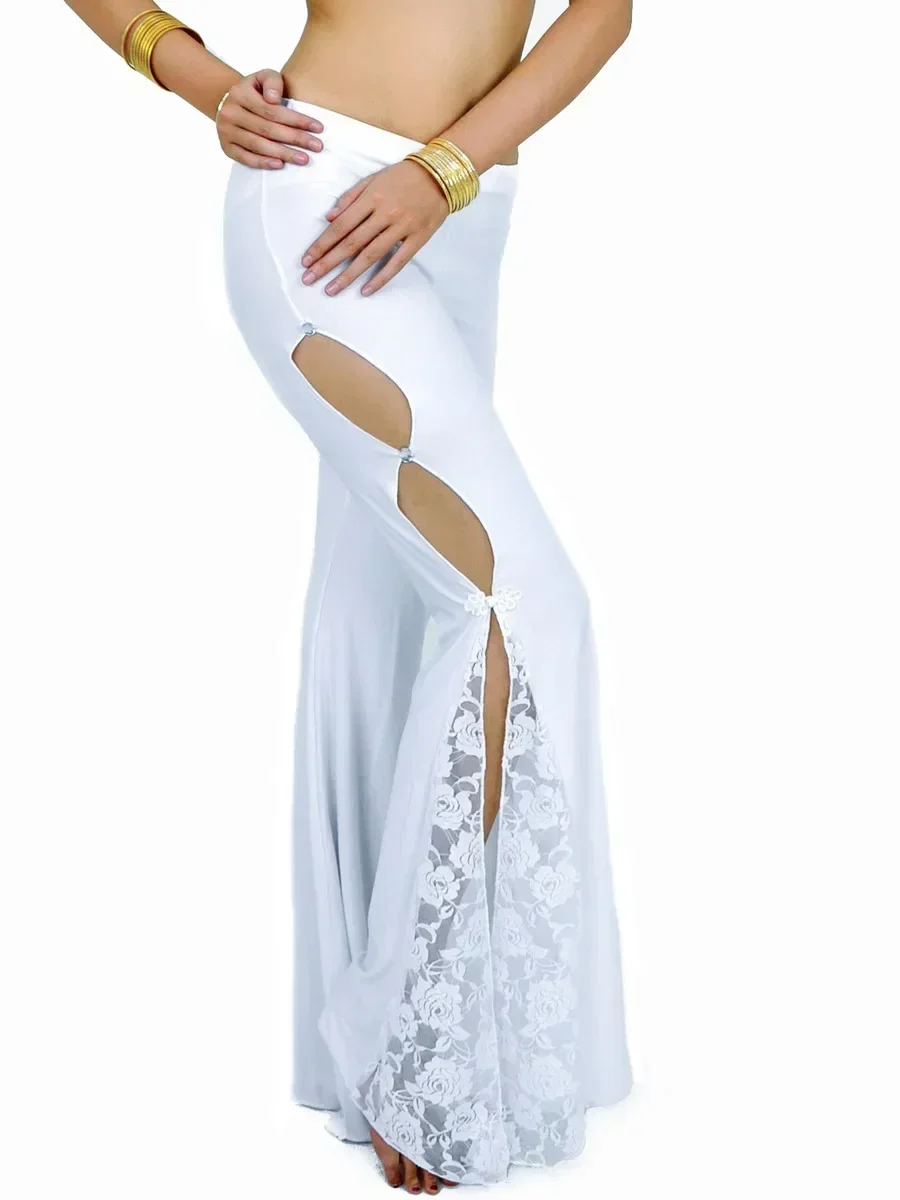 Spitze Patchwork Orientalischen Tanz Tanz Hosen Frau Arabischen Jazz Einfarbig Flamenco Bauch Leistung Latin Split Sari Hosen