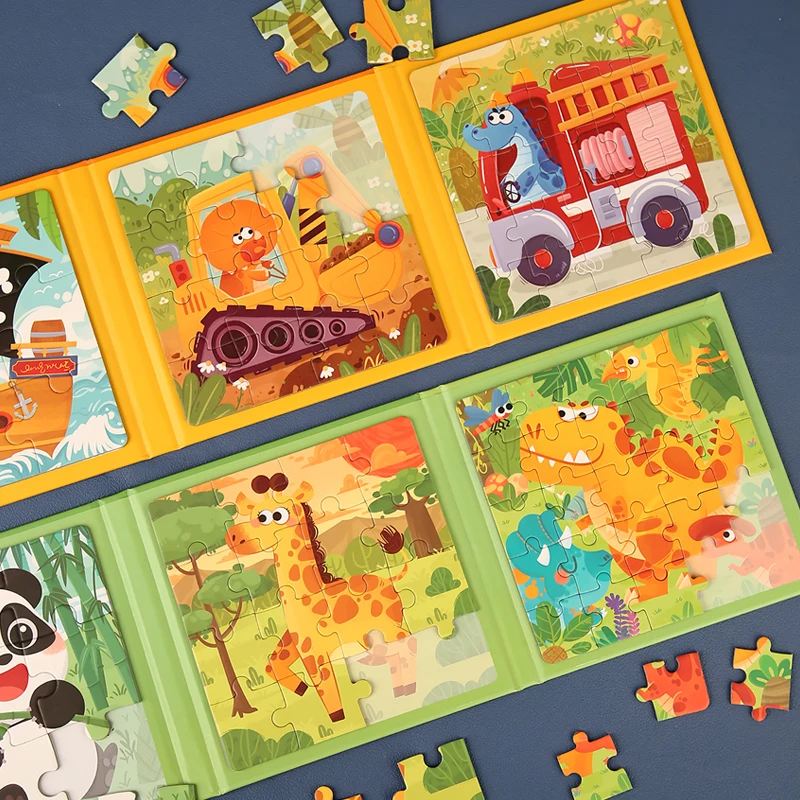 Puzzle magnetici giochi per bambini Busy Quiet Cartoon Animals Jigsaw Book Montessori Baby Educational Toys regali precoci per bambini