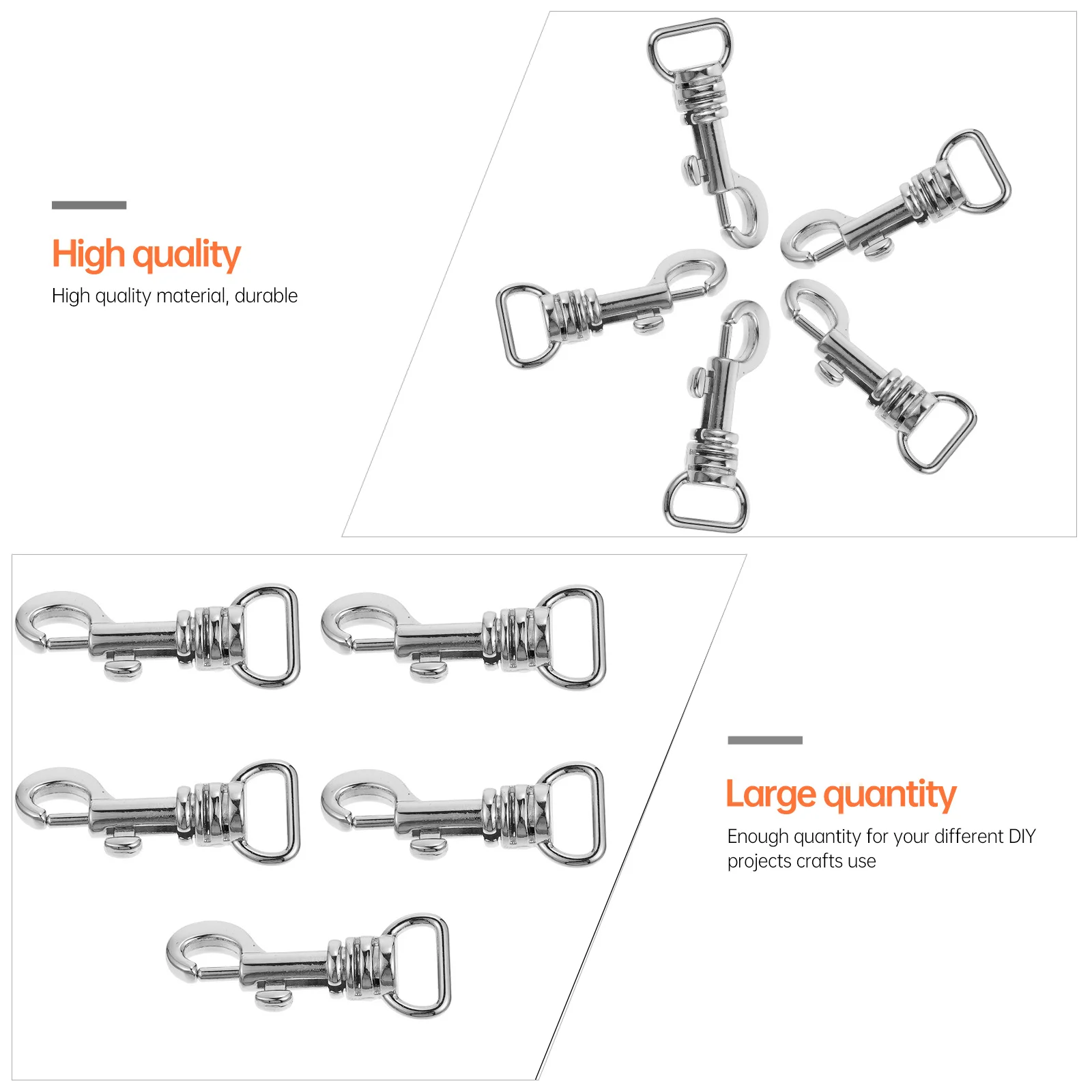 

5 Pcs Hook Bag Connecting Buckles for Accessories Belt Detachable Clasp Metal Shoulder Strap