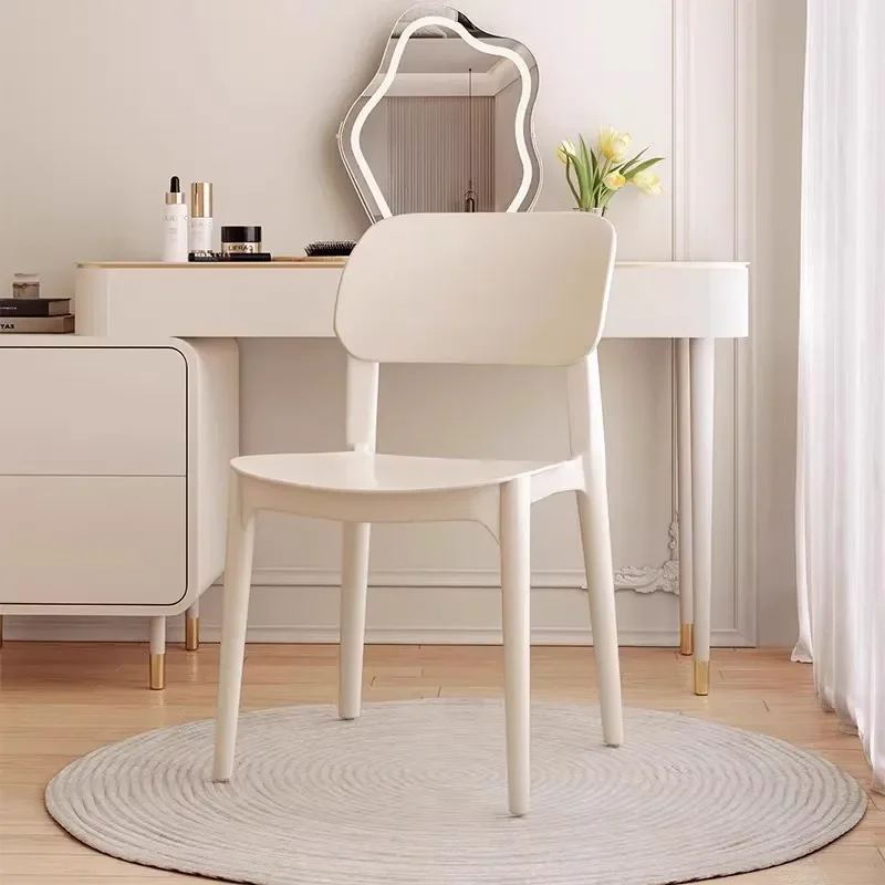 Nordic Thickened Plastic Chair Modern Household Stool Simple Dining Table Seat Backrest Desk Learning Bench Restaurant