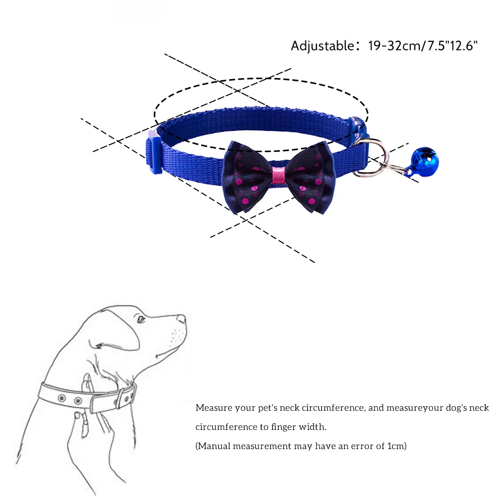 종이 달린 애완 동물 목걸이, 만화 발자국, 다채로운 안전 버클, 조절 가능한 벨트, 나비 칼라, 나일론 고양이 개