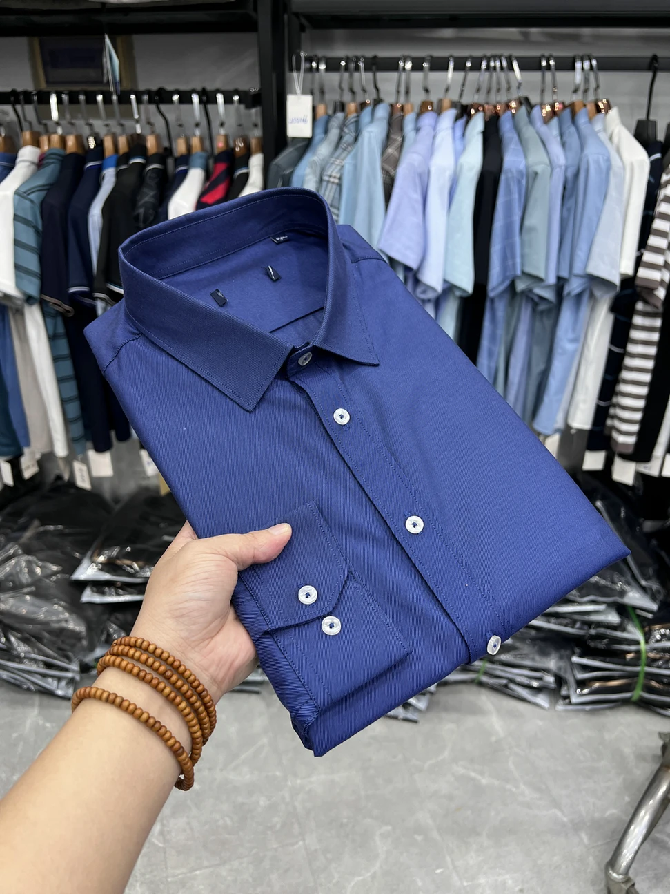 

Dujia Pure Color Long Sve Casual irt Busin Commute Men's irt Crisp Simple Workwear Spring Autumn Stand Fit Polye...