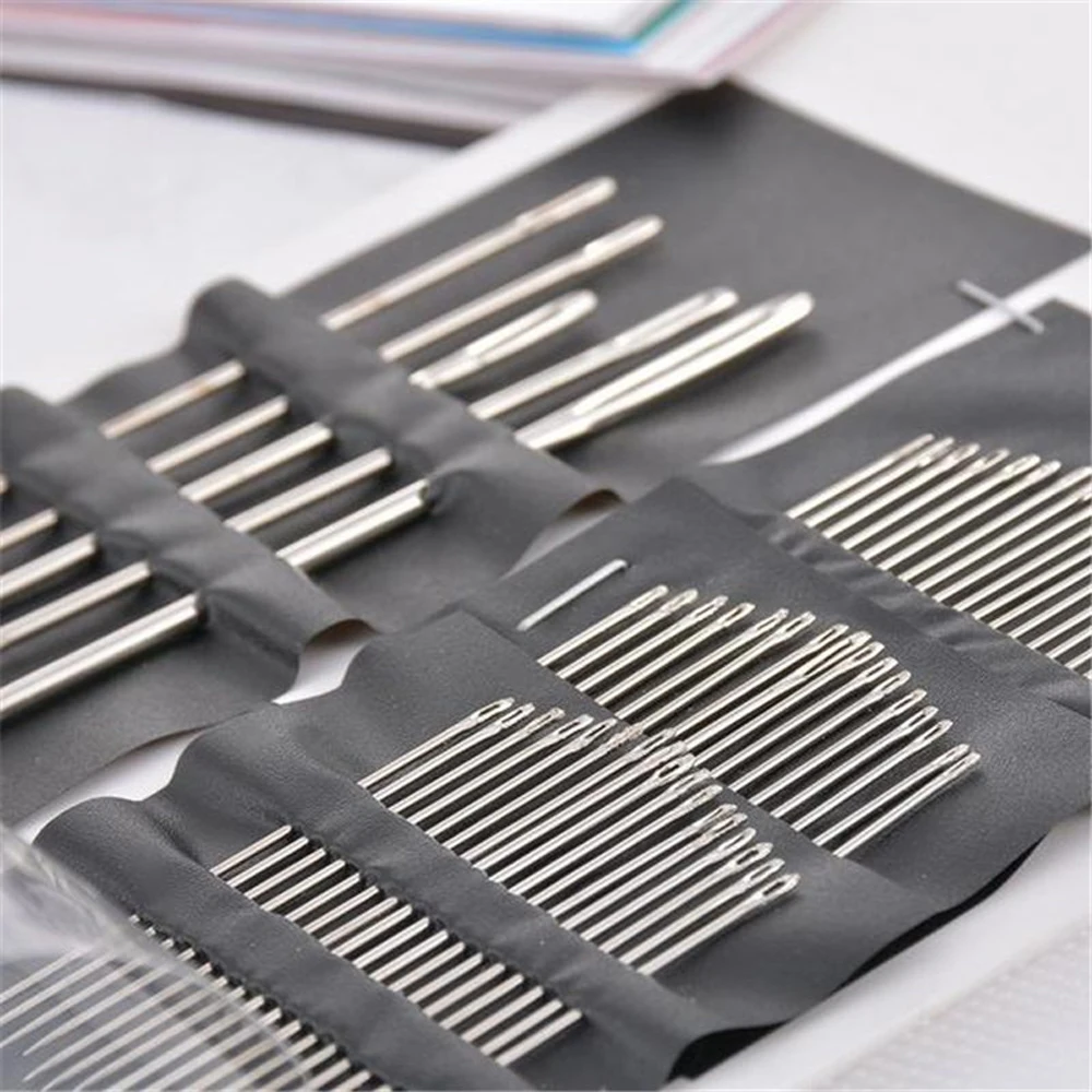 55pcs/lot Multi-size Sewing Needles Large Eye Stitching Needles Household Handmade Sewing Needle Embroidery Tools