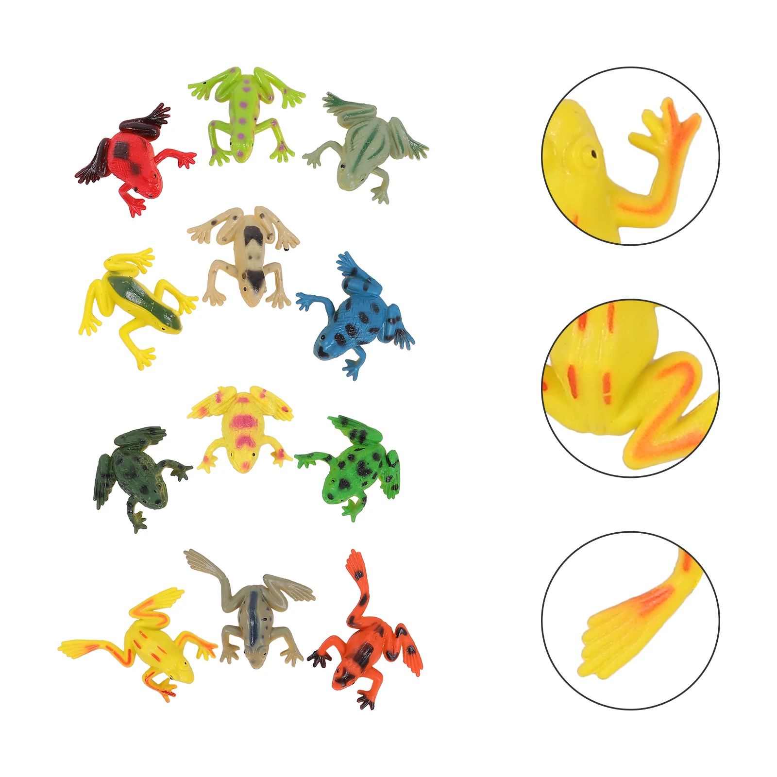 12 Pcs Frog Ornaments PVC Statues Tiny Frogs Decorations Garden Child Miniature Toys Durable Non Fading Safe