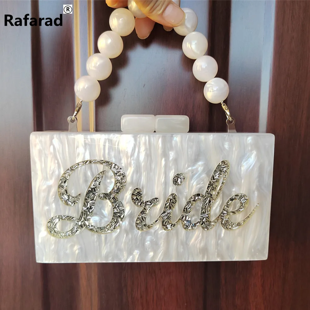 perola branco nome letra prata ouro glitter noiva festa de casamento noite acrilico pvc caixa garras senhora granulo alca carteira bolsas 01