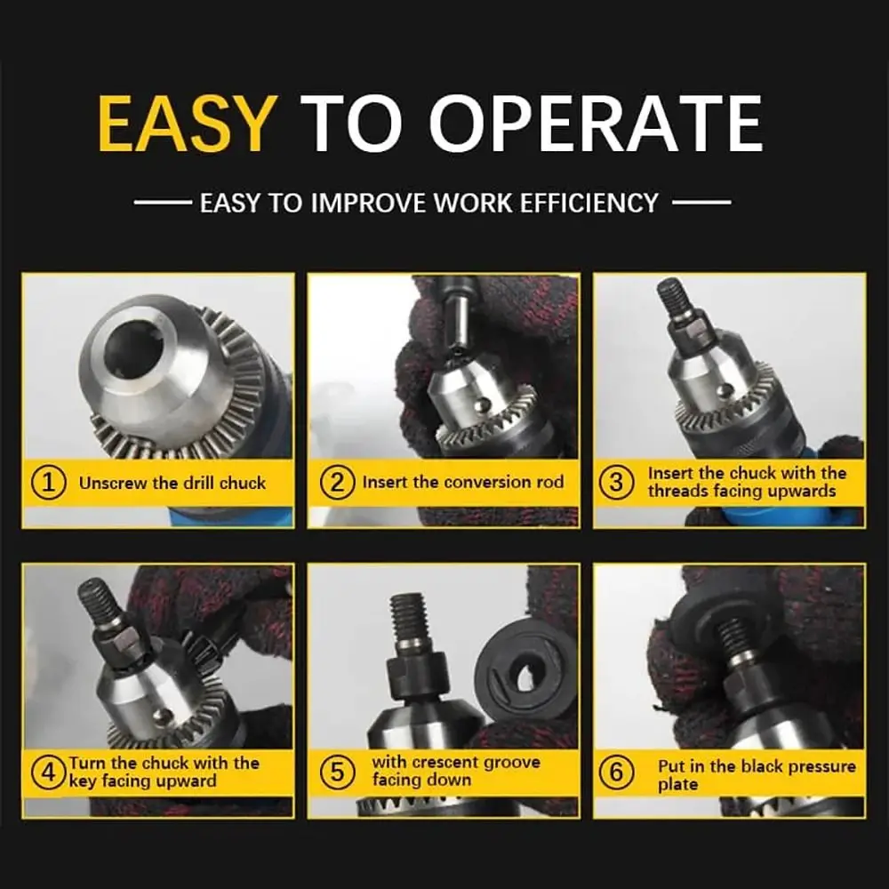 1Set with Wrench Electric Drill Conversion Angle Grinder Set for Cutting Disc Polishing Wheel 6mm/10mm Handle Holder Adapter
