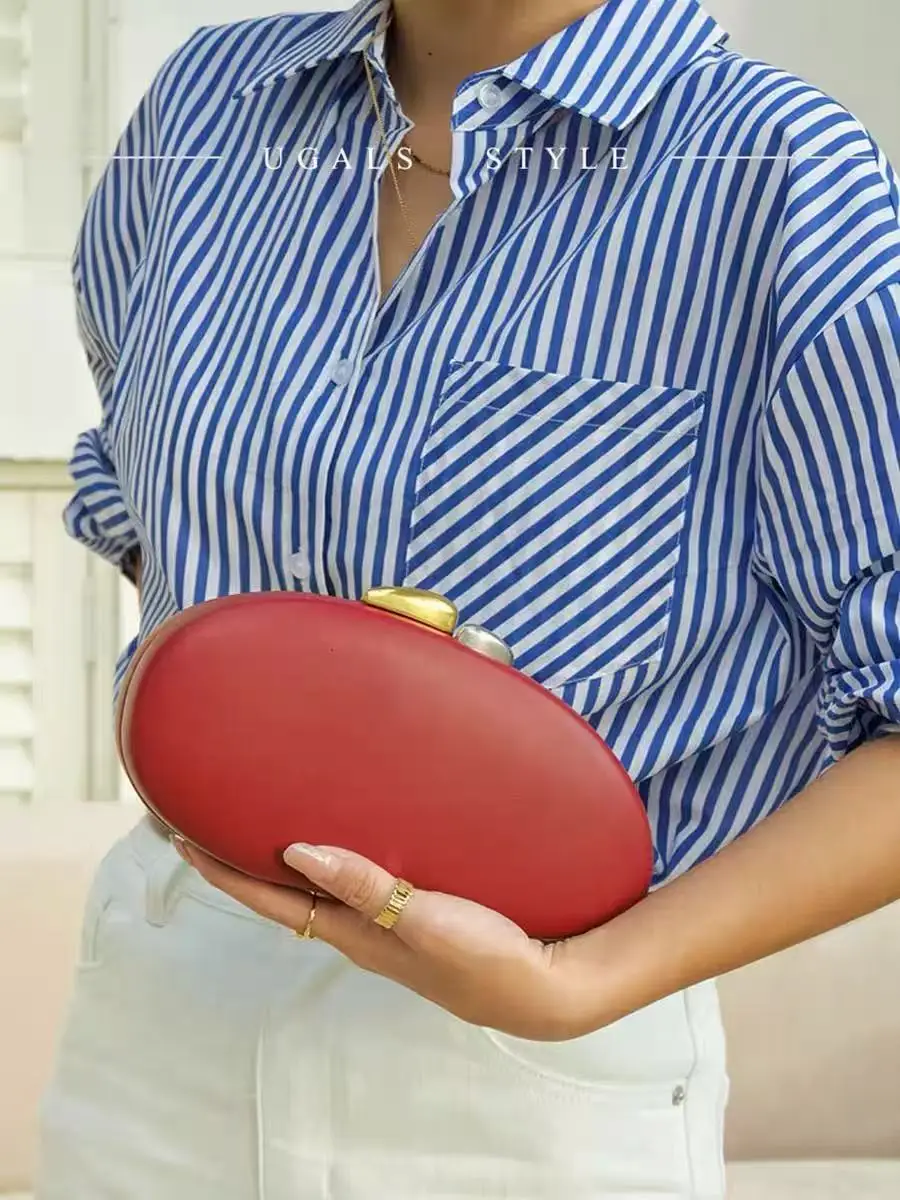 

Fashion Pebble Shaped Clutch Purse Textured PU Women Handbag Wedding Party Banquet Bag Luxury Evening Bag Female Crossbody Bag