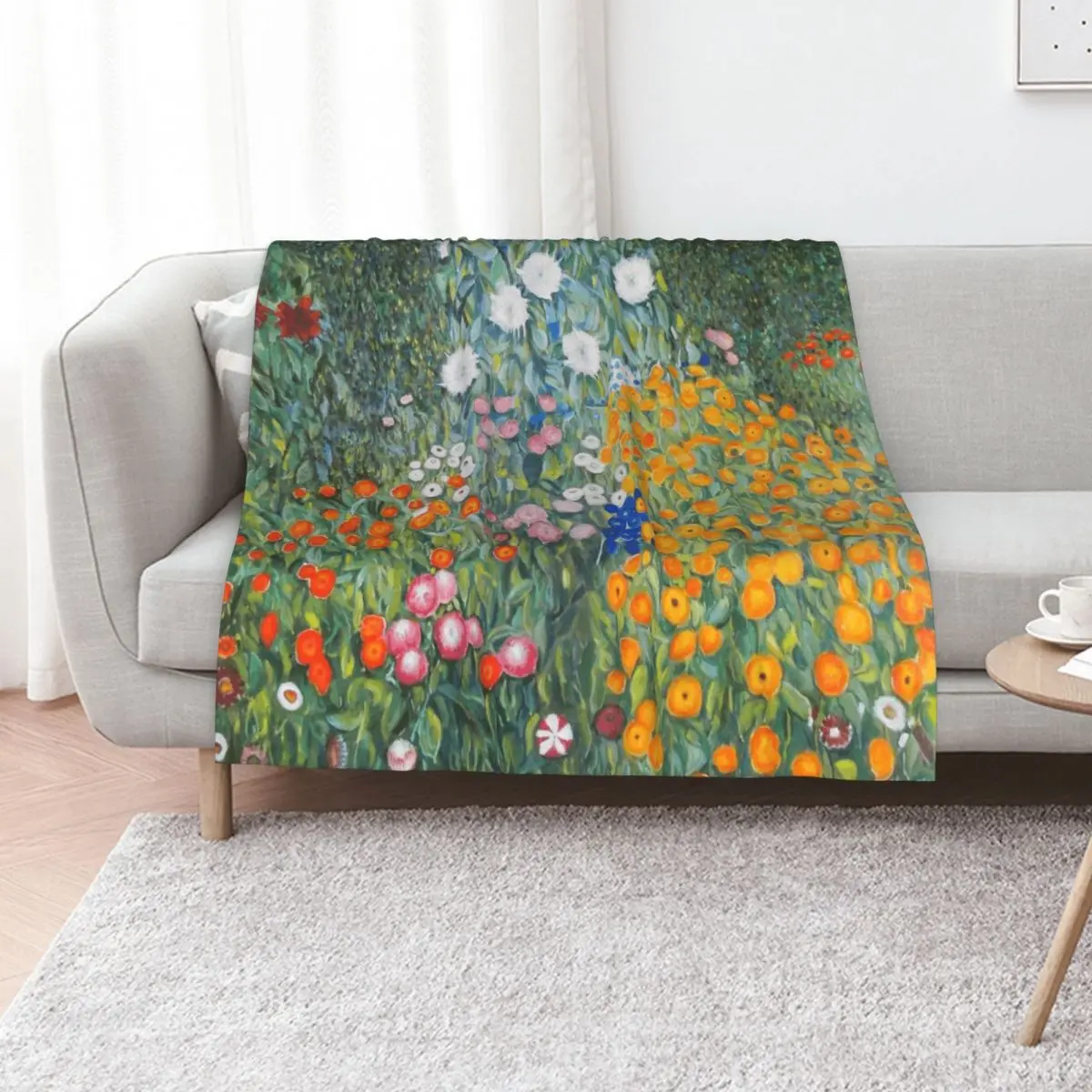 Flower Garden by Gustav Klimt Throw Blanket Thermal Blankets For Sofas Giant Sofa Bed Blankets