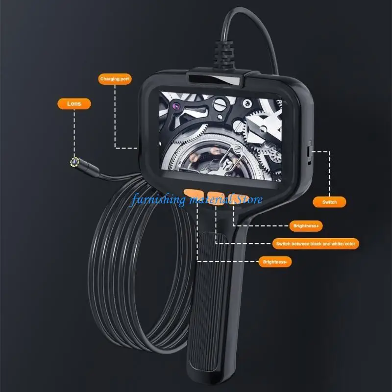 

Y5GD 1080P High Resolution Inspection Camera 4.3 Inch Screen Easy Carry Borescope for Automotive Machinery Maintenance