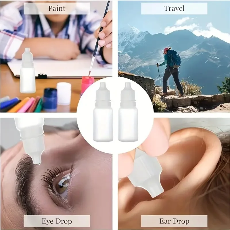 5Pcs 3ml 5ml 10ml Eye Drop Bottles PE Tip Squeeze Plastic Dispenser Empty Storage Containers
