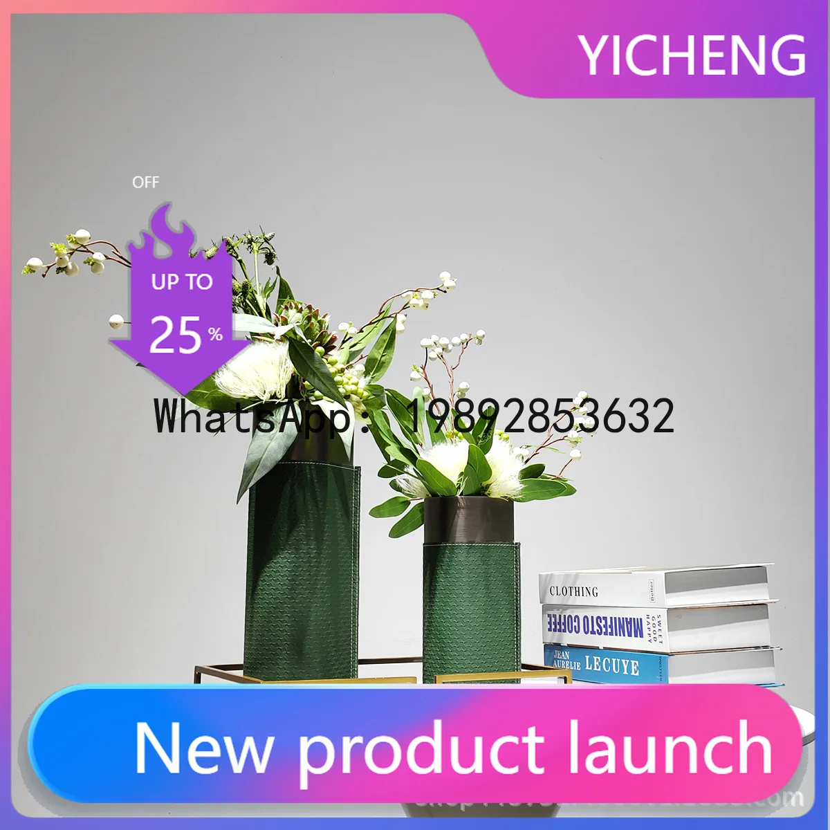 

PYJ Modern Simulation Flower Art Hotel Living Room Dining Table Home Ornament --2pcs