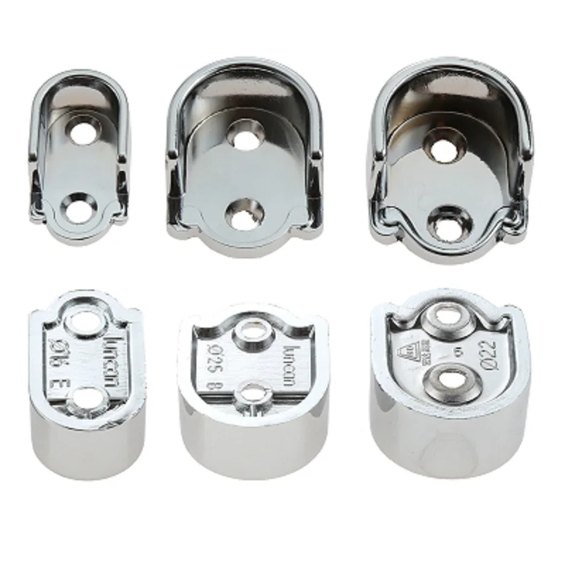 2 Pcs Schrank Schrank Stange Halterung 16/19/22/25mm U-Formte Öffnen Typ Sockel halterung Dusche Vorhang Rod Pole Ende Unterstützt Sockel