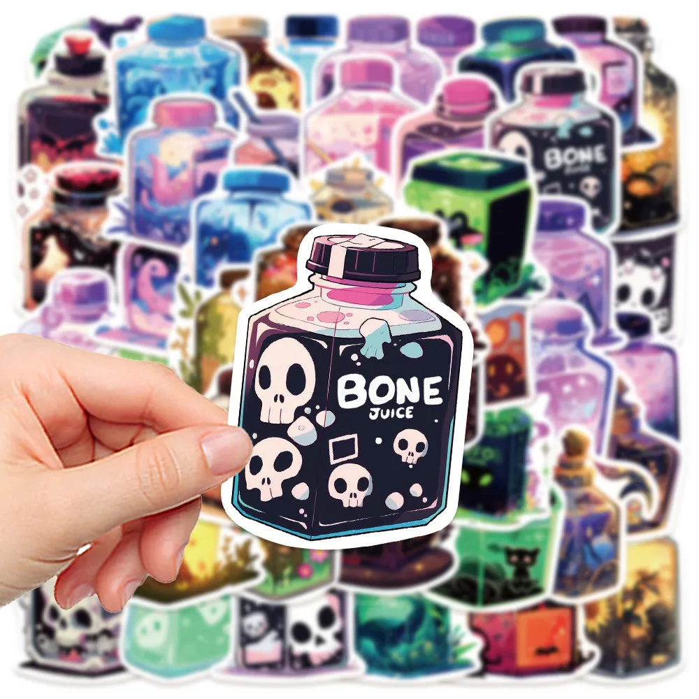 50-Piece Cute Magic Juice Stickers - Decorative Decals for Notebooks, Laptops, Journals, Phone Cases(Anime Worlds Store)