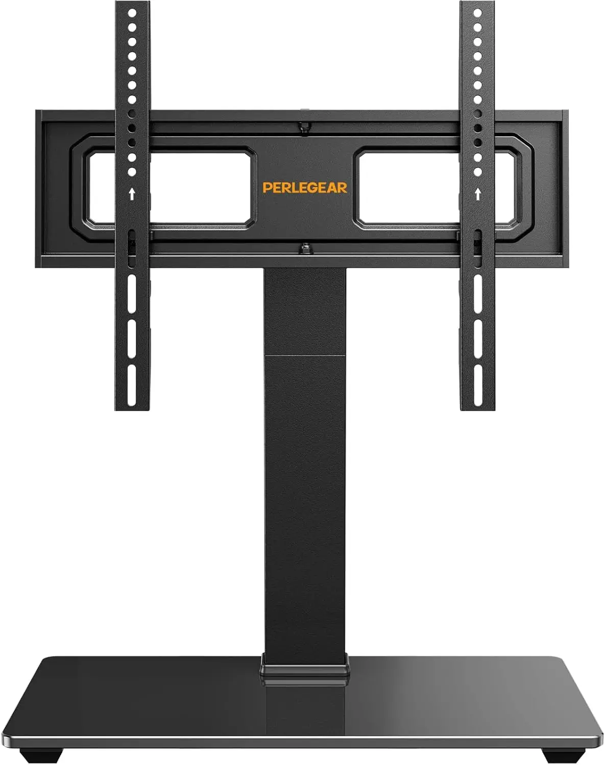 

Универсальная поворотная подставка для телевизора Perlegear для телевизоров диаметром 32–70 дюймов, настольная подставка для телевизора с регулируемой высотой и наклоном, закаленное стекло