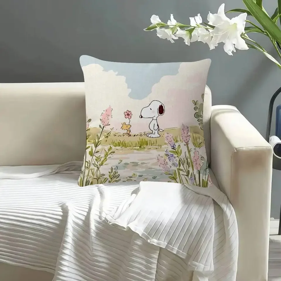 Anime Snoopy Pillow Cover For Bedroom Room And Living Room Sofa