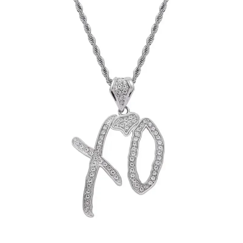 Bing Iced Out XO Ketting Zirconia Letter Hanger voor Mannen en Vrouwen Hip Hop Street Rock Rap Party Sieraden