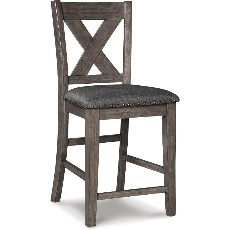 バーチェア家具セット、ホームチェア、カウンターハイトクッションスツール、カントリースタイル、24.63インチ、2ピースセット