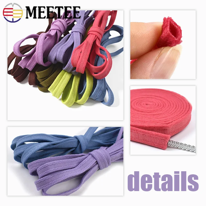 10/20Meters 10mm Bra Underwire Channeling Tape Tubular Sleeve Ribbon for Corset Repair Protective Sleeve DIY Sewing Supplies Kit