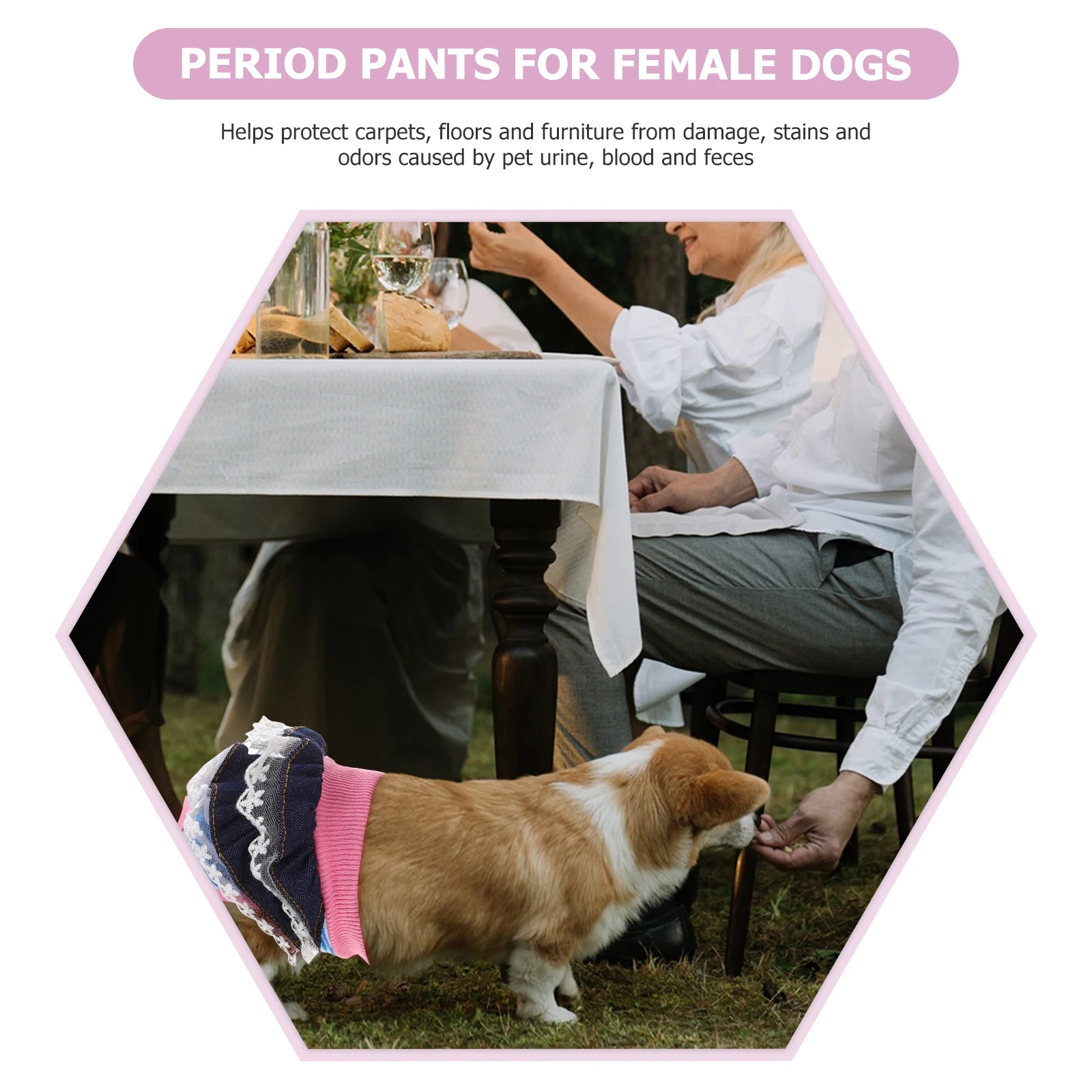 

Female Dog Diaper Washable Dog Period Panties Soft Comfortable Cotton Reusable Doggy Diaper for Heat Incontinence Puppies