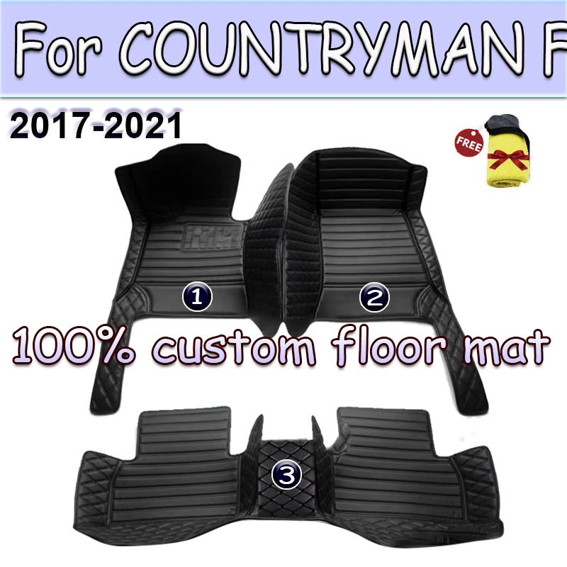 

Custom Car Floor Mats for MINI COUNTRYMAN F60 5 Seat 2017-2021 Year Eco-friendly Leather Car Accessories Interior Details