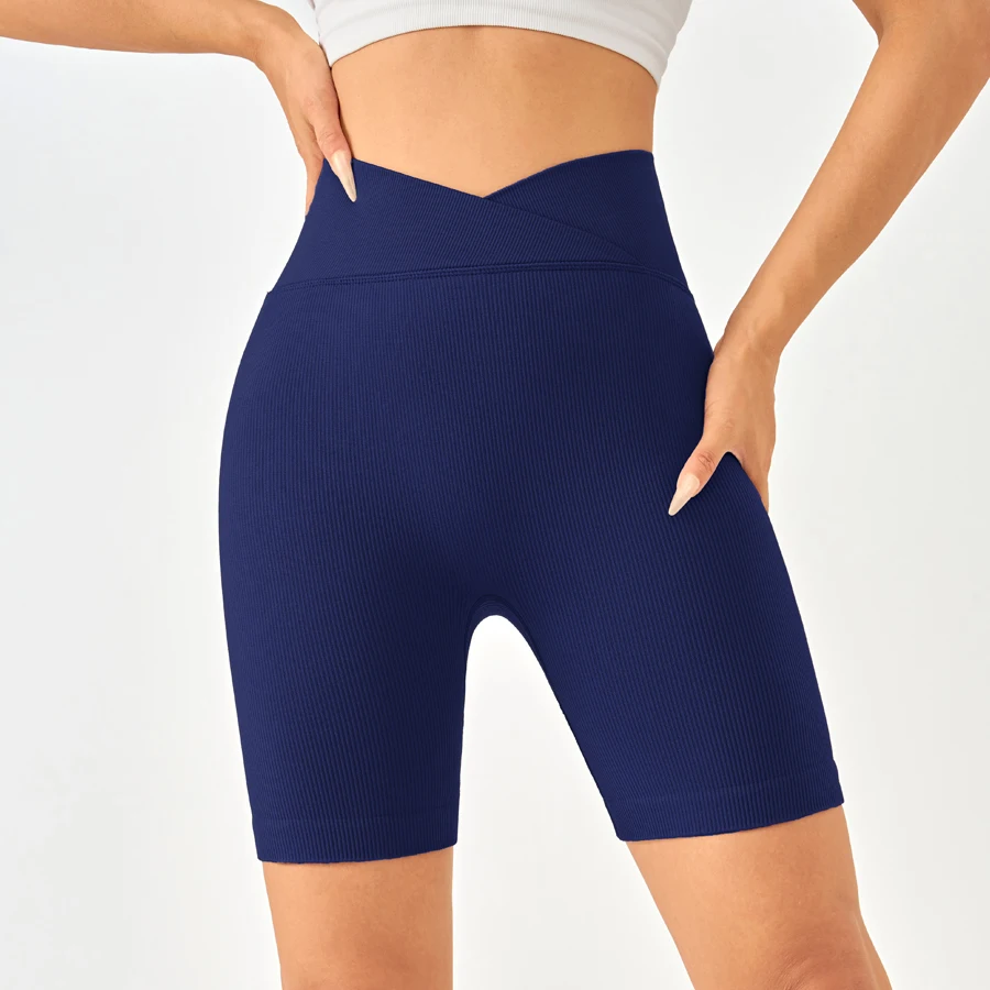 Summer High Waisted Yoga Shorts Sportswear Woman Gym Fashionable Running Fitness Pants Solid Color Yoga Women Sports Leggings