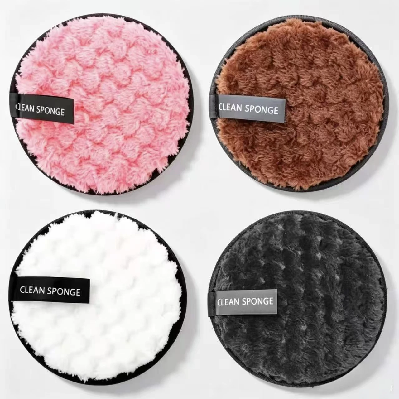 Reusable Microfiber Makeup Remover Puff 12CM Round Soft Facial Cleansing Sponge Washable Clean Sponge Pads No Need Cleansing Oil
