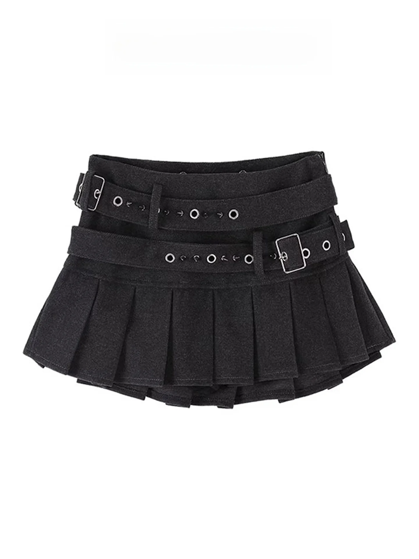 Low Waist Heavy Duty Rivet American Style Half Skirt Women's Autumn Winter New Sweet Cool Small Size Slimming Pleated Short S...