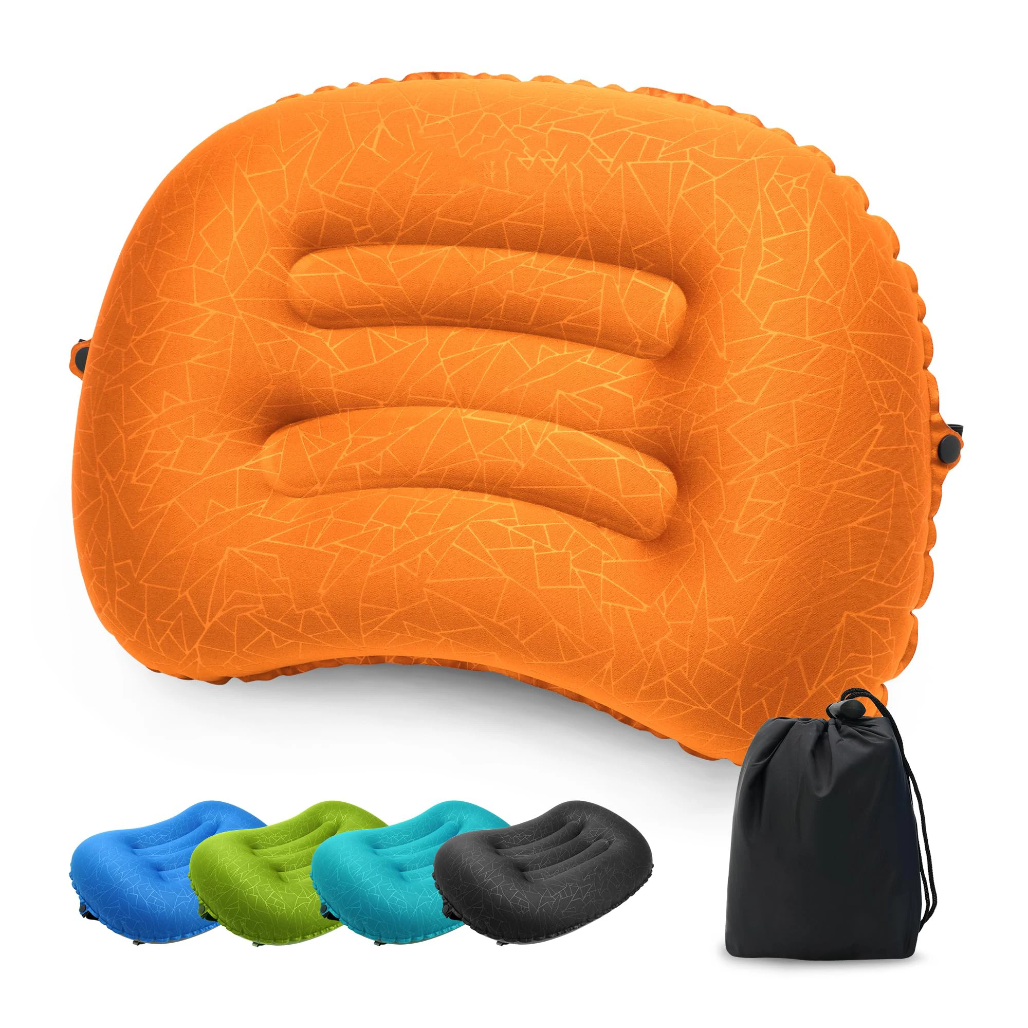 

Ultralight Inflatable Camping Travel Pillow - Compressible Comfortable for Neck & Lumbar Support While Camp, Hiking, Backpacking