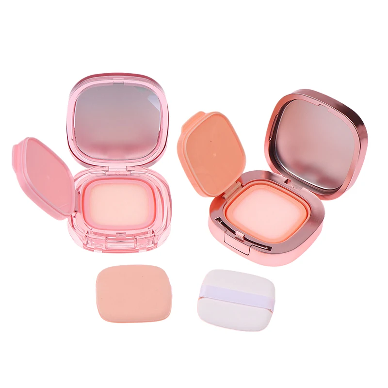 Vierkante lege luchtkussen bladerdeegdoos draagbare cosmetische make-up case container met poeder spons spiegel voor BB Cream Foundation Diy